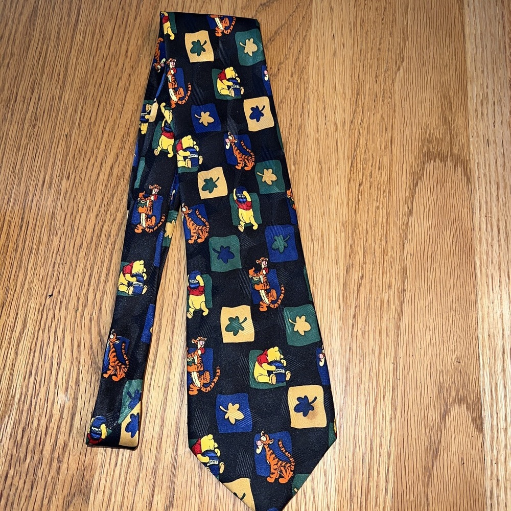 Winnie the Pooh and Tigger Disney Tie Autumn Leaves Honey Pot Necktie